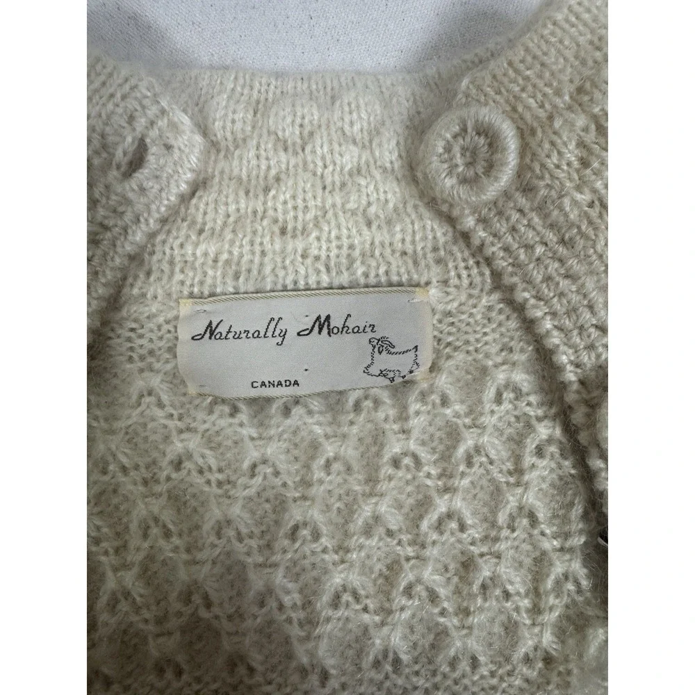 Vintage NWT Naturally Mohair Canada Sweater Cardigan Knit‎ Sheep Women's Sz M - Picture 5 of 12